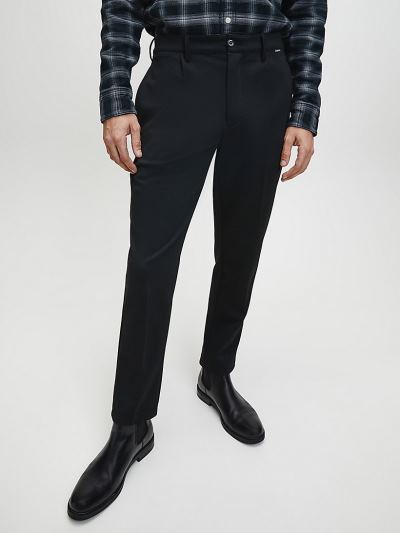 Calvin Klein Ruhák HU616914 | Calvin Klein Tapered Milano Jersey Férfi Nadrág Fekete